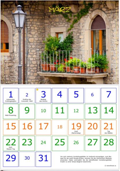 Geburtstagskalender 'Blumen-Balkone' - mit Gedächtnis-Training – Bild 3