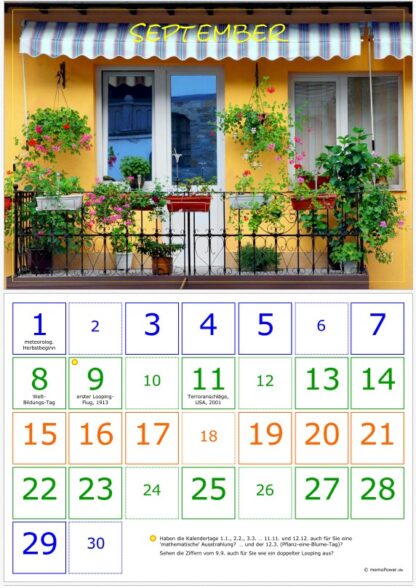 Geburtstagskalender 'Blumen-Balkone' - mit Gedächtnis-Training – Bild 4